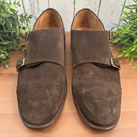 The Shoehorn Men\'s Brown Suede Leather Monk Oxfords Shoes Size 40 main image 9